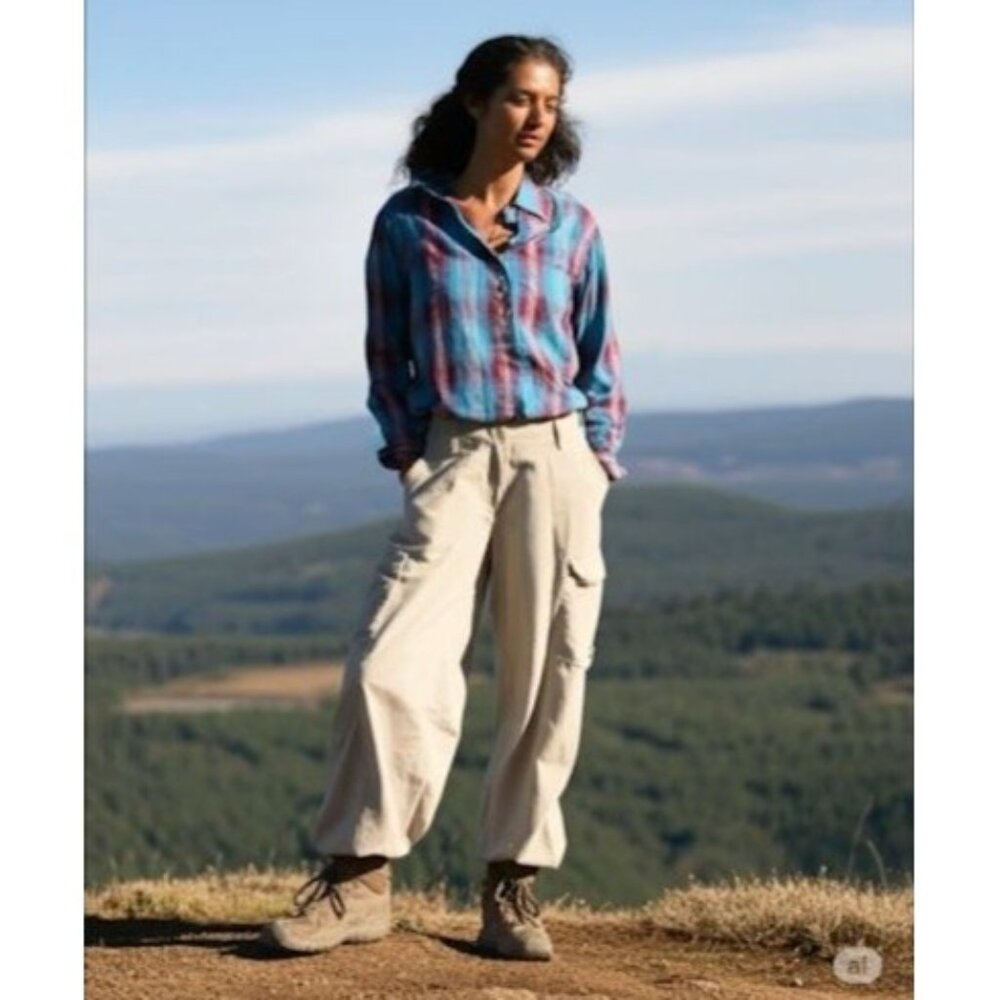 Sherpa Adventure Gear Wool and Tencel Plaid Hiking Cowgirl Button Down Shirt S - Picture 3 of 13